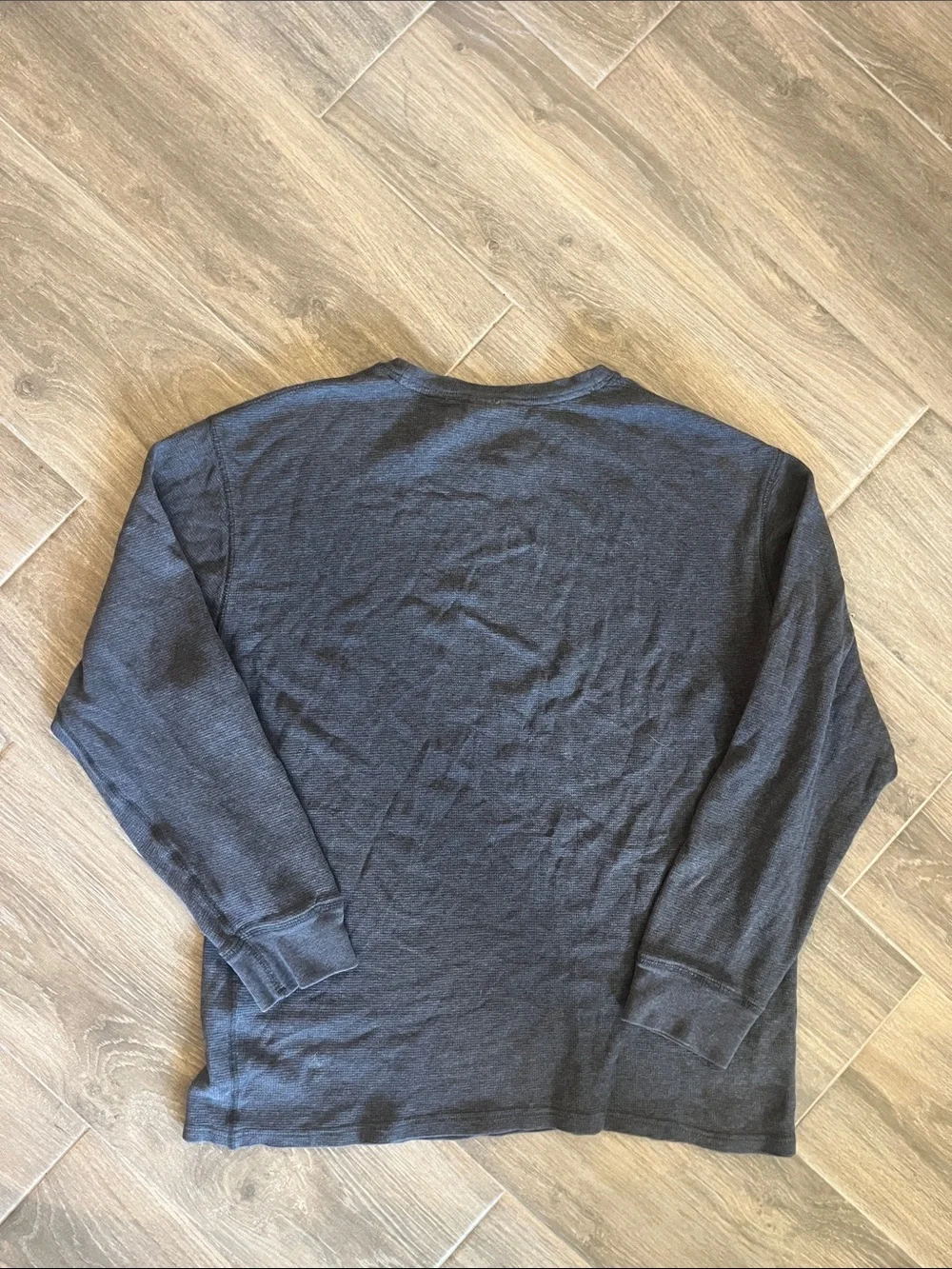 Polo by Ralph Lauren Dark Charcoal Long Sleeve Crewneck with Blue Polo Logo